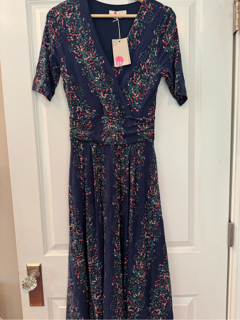 Boden Navy Floral Midi Dress - Picture 2 of 4
